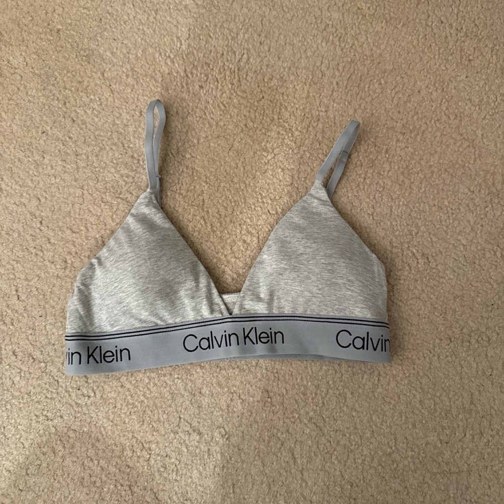 BRAND NEW Calvin Klein Light Gray Triangle Bralette